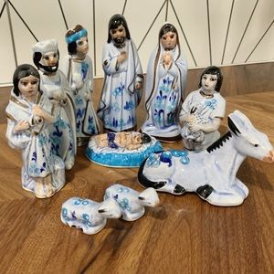 Vintage Clay Nativity Set